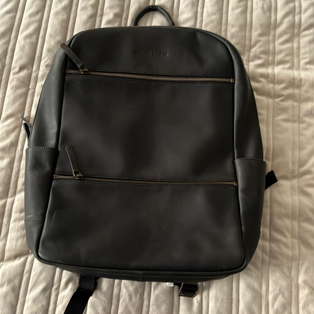 Johnston & Murphy Leather Laptop Backpack